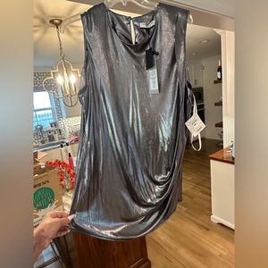 New with tags   Gunmetal liquid silk blouse